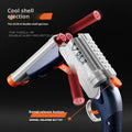 Double-tube plastic toy gun with soft foam bullets and holographic sight
