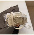 Women's fashion handbag with bow and bandage styling in PU leather, casual shoulder bag design