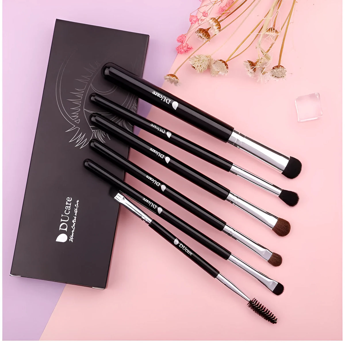 Six-piece eye makeup brush set with artificial fibre and animal hair bristles, colour option 6 eye brushes.