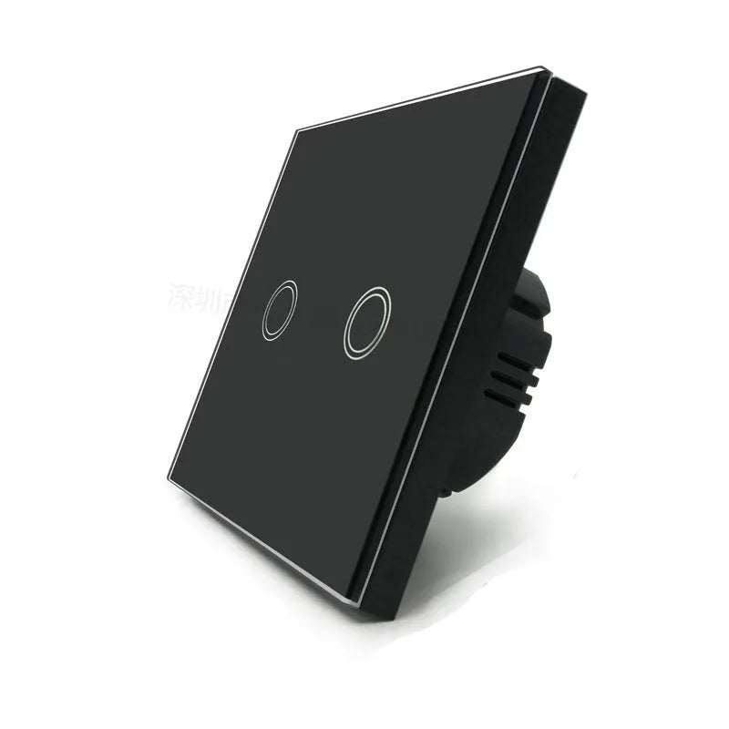 86mm tempered glass touch light switch in black, golden, or white colour options