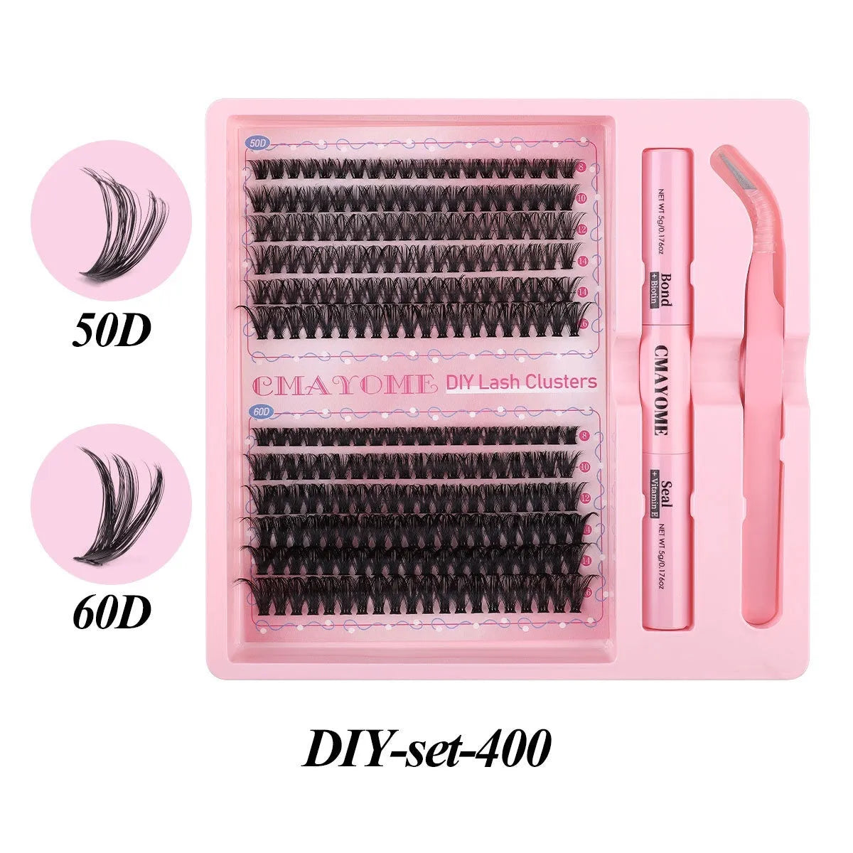 DIY single cluster false eyelashes with artificial fibre construction measuring 15.5cm length