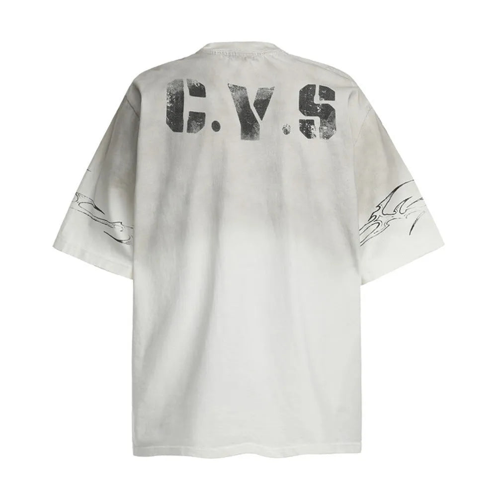 Men's plain cotton short-sleeved t-shirt in white and black, showing front view on a hanger.