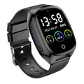 Black GPS tracker smartwatch with 1.54-inch touch screen showing health monitoring interface
