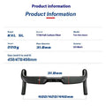Carbon fibre road bicycle handlebar shown in black double line and red double line finishes