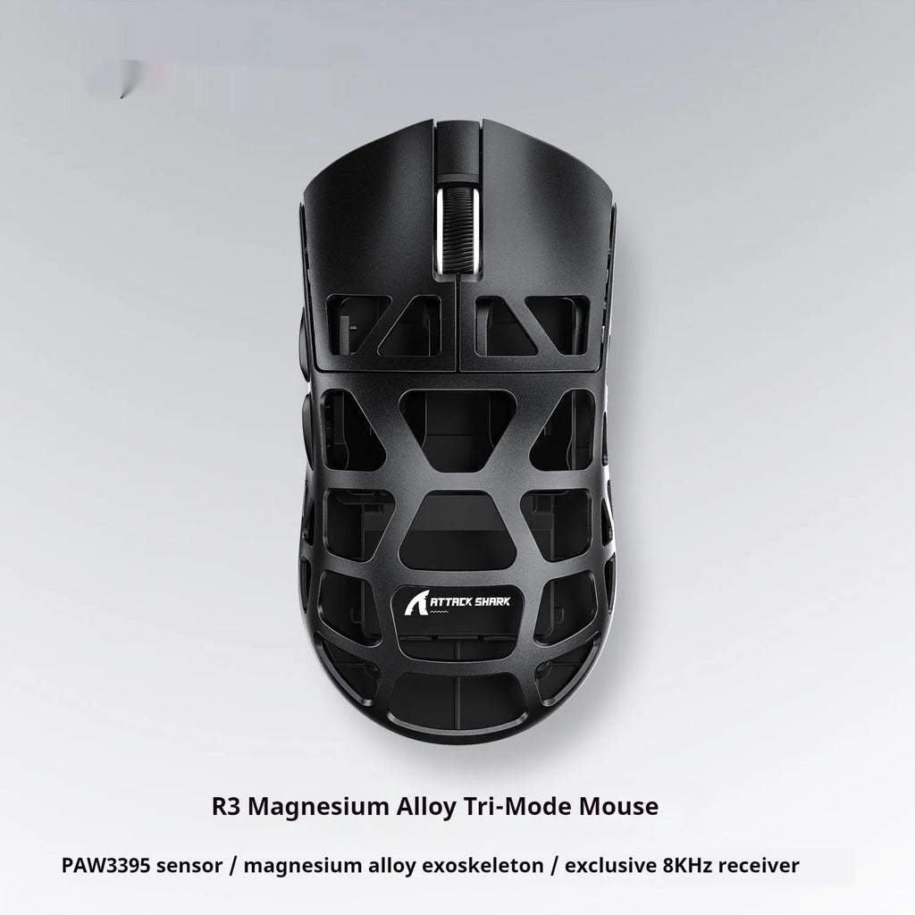 Wireless Bluetooth three-touch mouse with 2.4GHz USB receiver, 119.5x61x36mm, black, for gaming and office use