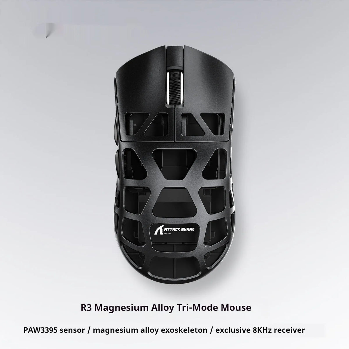Wireless Bluetooth three-touch mouse with 2.4GHz USB receiver, 119.5x61x36mm, black, for gaming and office use