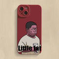 Funny Fat Man silicone phone case for iPhone with creative spoof design in wine red