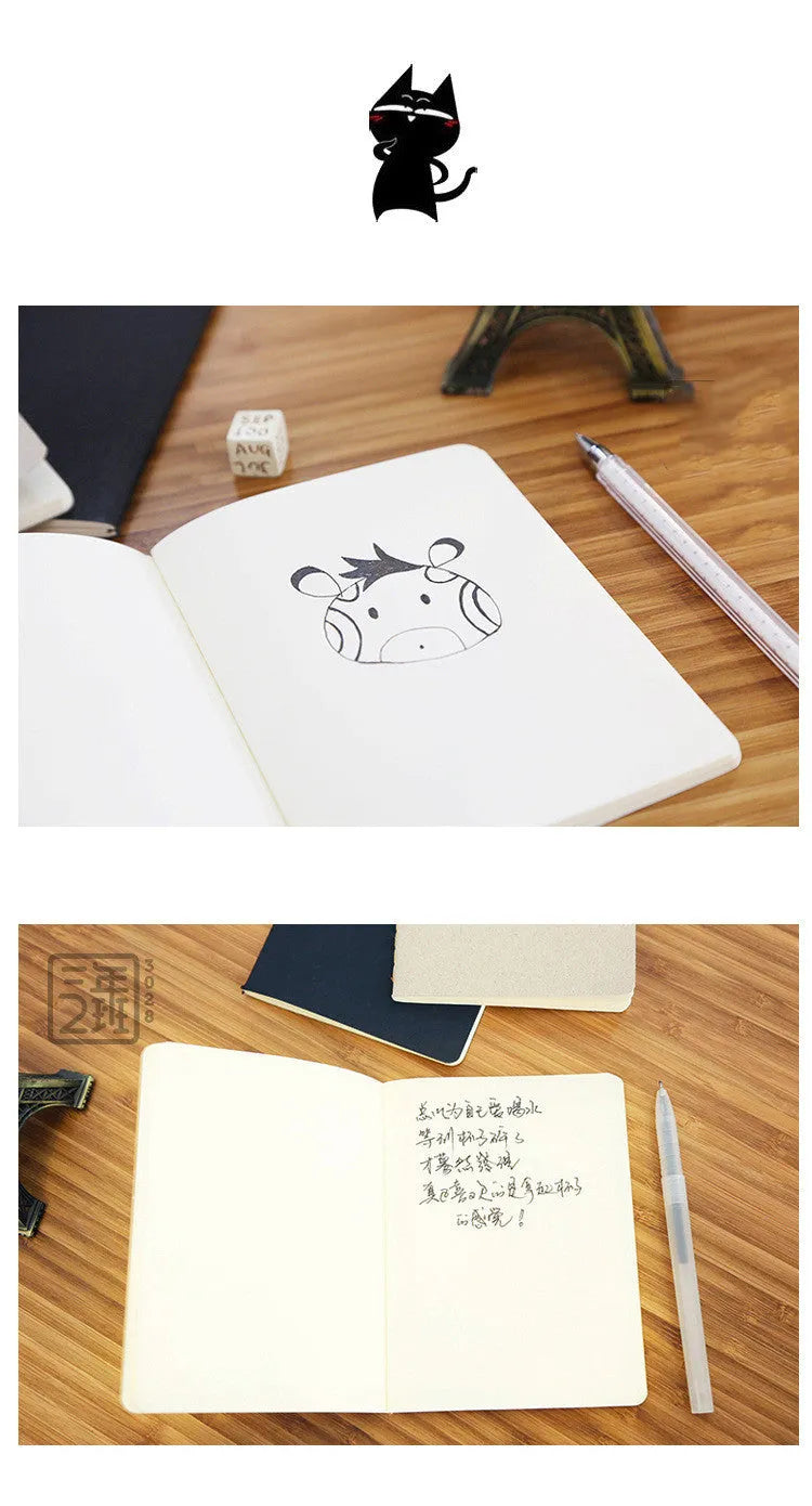 Retro plain graffiti sketchbook in grey with lay-flat binding and 80g paper pages.