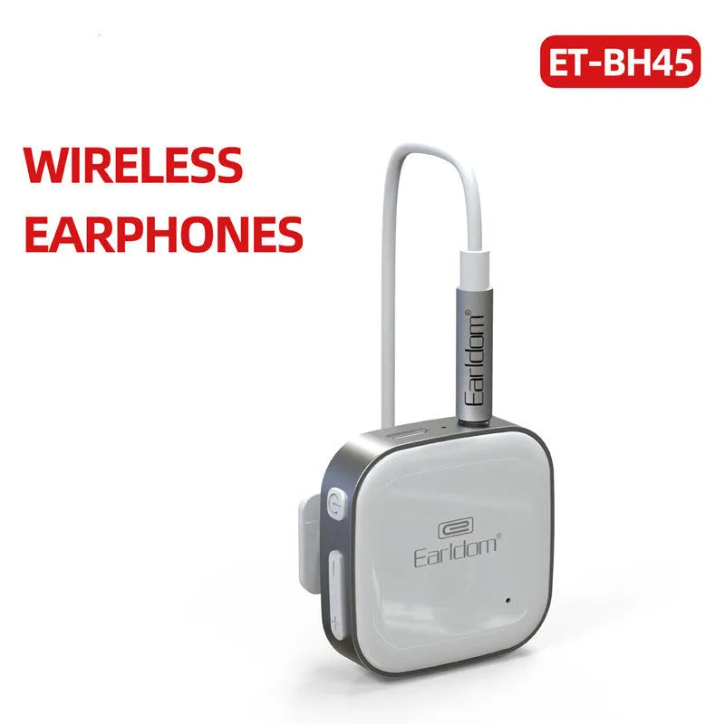 Bluetooth lavalier headphones wireless audio receiver in black, grey or red with 10m range