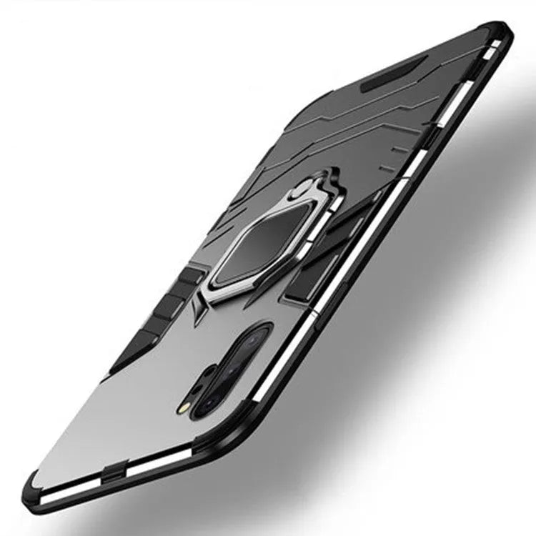 Black magnetic Samsung Galaxy phone case showing metal backplate integrated into PC construction.