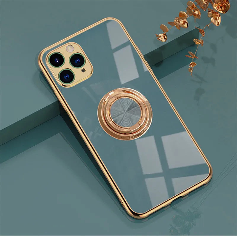 Flexible TPU silicone phone case for iPhone on a table, shown in milk tea colour.