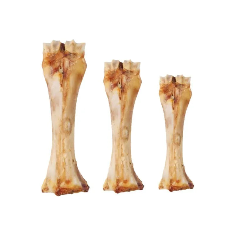 Roasted ox bone dental chew stick for puppies in large, medium, and small sizes.