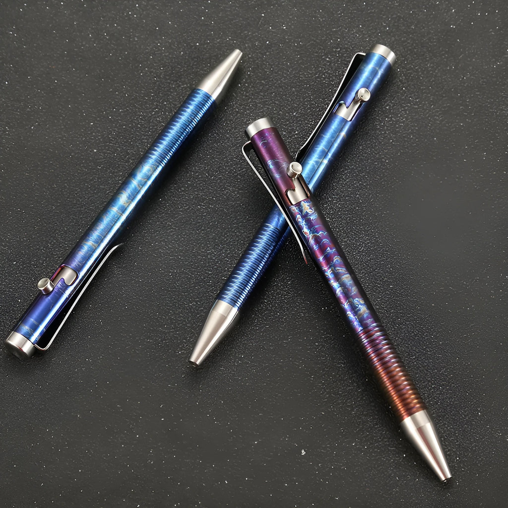 Titanium alloy gun bolt handle ballpoint pen with magic phantom colour finish