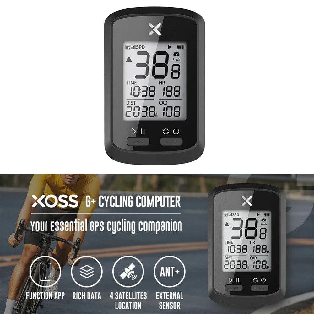 Black plastic waterproof bicycle stopwatch for cycling training and timing functions