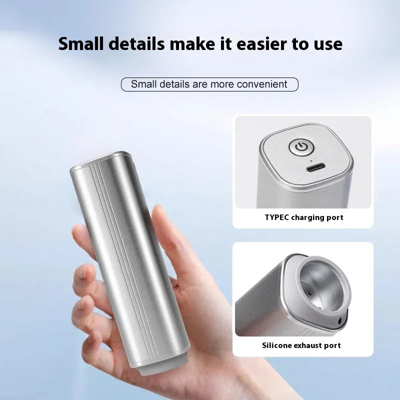 Automatic vacuum sealing machine handheld mini in black with aluminium alloy shell