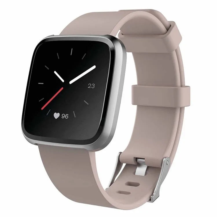 Fitbit Versa Lite replacement wrist strap in large size, showing TPE material and multiple colour options.