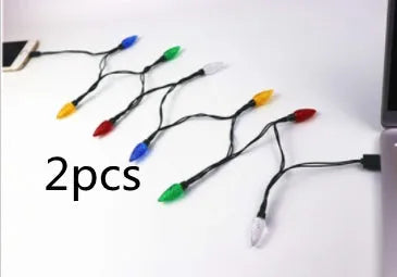 USB charging cable with 10 flashing LED Christmas lights for mobile devices and room decoration
