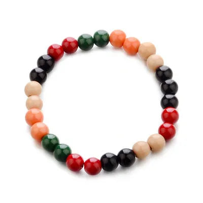 Natural stone bracelet with lava beads for essential oils in ethnic unisex design