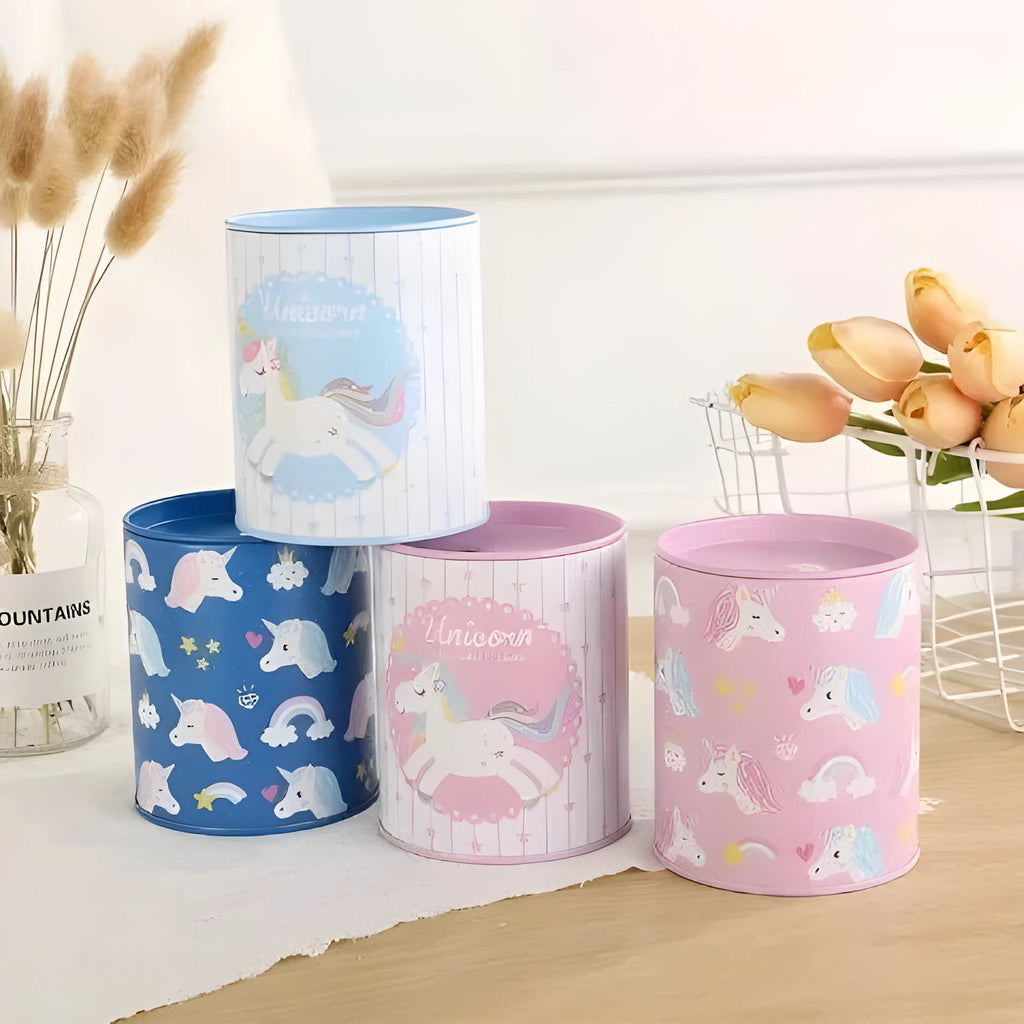 British style creative metal piggy bank measuring 85mm by 85mm by 102mm