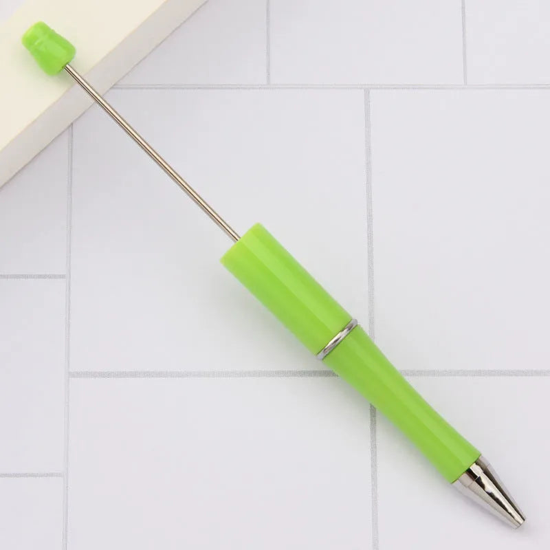Creative plastic beaded ballpoint pen with spinning chain in multiple colour options