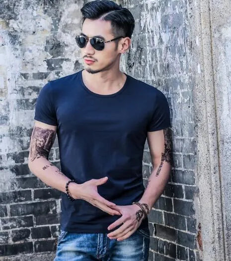 Men's lightweight bamboo fibre polyester t-shirt for summer in various colours