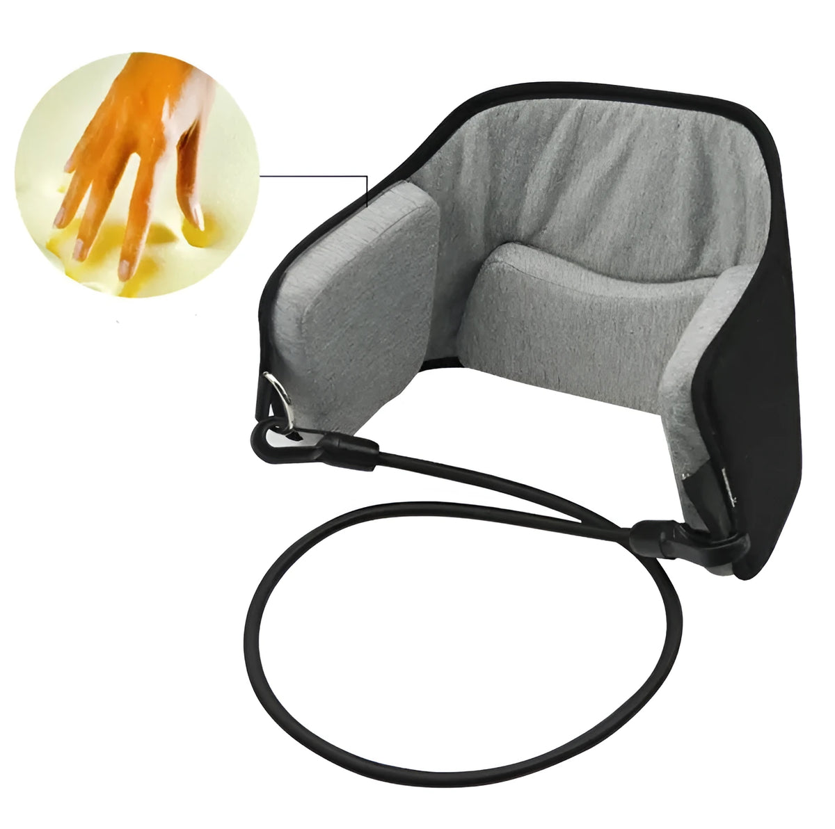 Neck hammock neck stretcher with memory cotton, 50 x 20 x 2.5 cm, black or grey, with beam storage bag