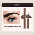 Dual-ended eyebrow cream in five colour shades including reddish brown, brown, light brown, dark brown, and black