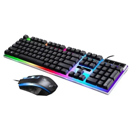 G21 wired mouse and keyboard set with suspended lighting keyboard and 1000dpi optical mouse in black