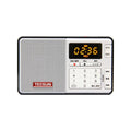 Tecsun Q3 digital audio player and broadcast recorder in multiple colours on a white surface.