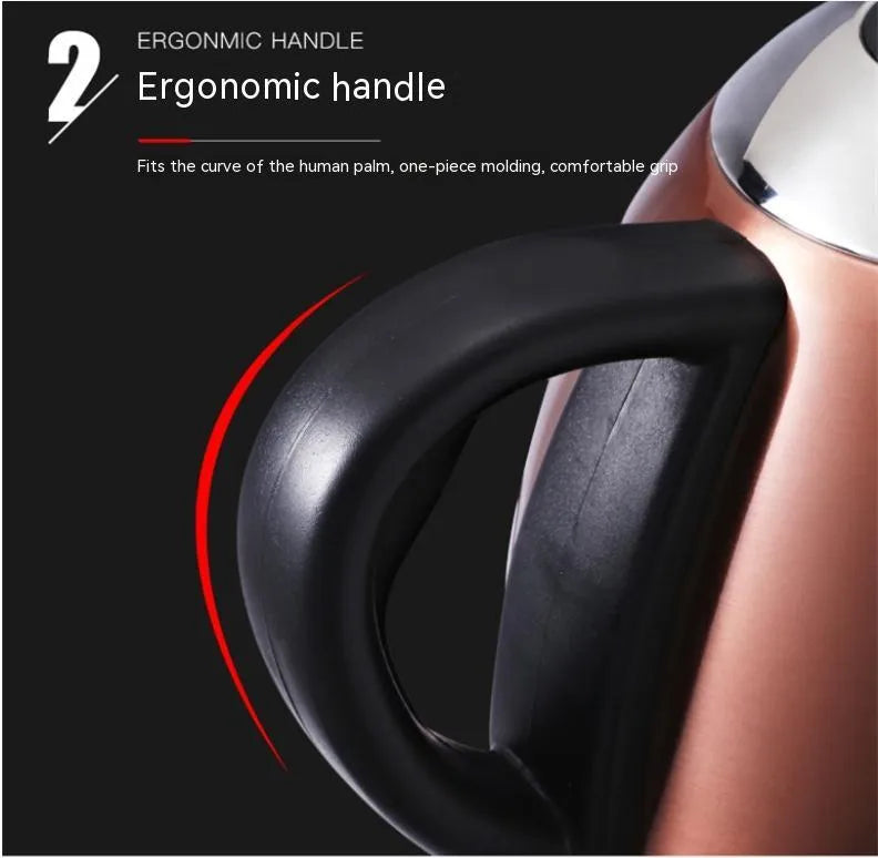 Gold full-automatic stainless steel kettle with touch controls and 1L capacity for making coffee.