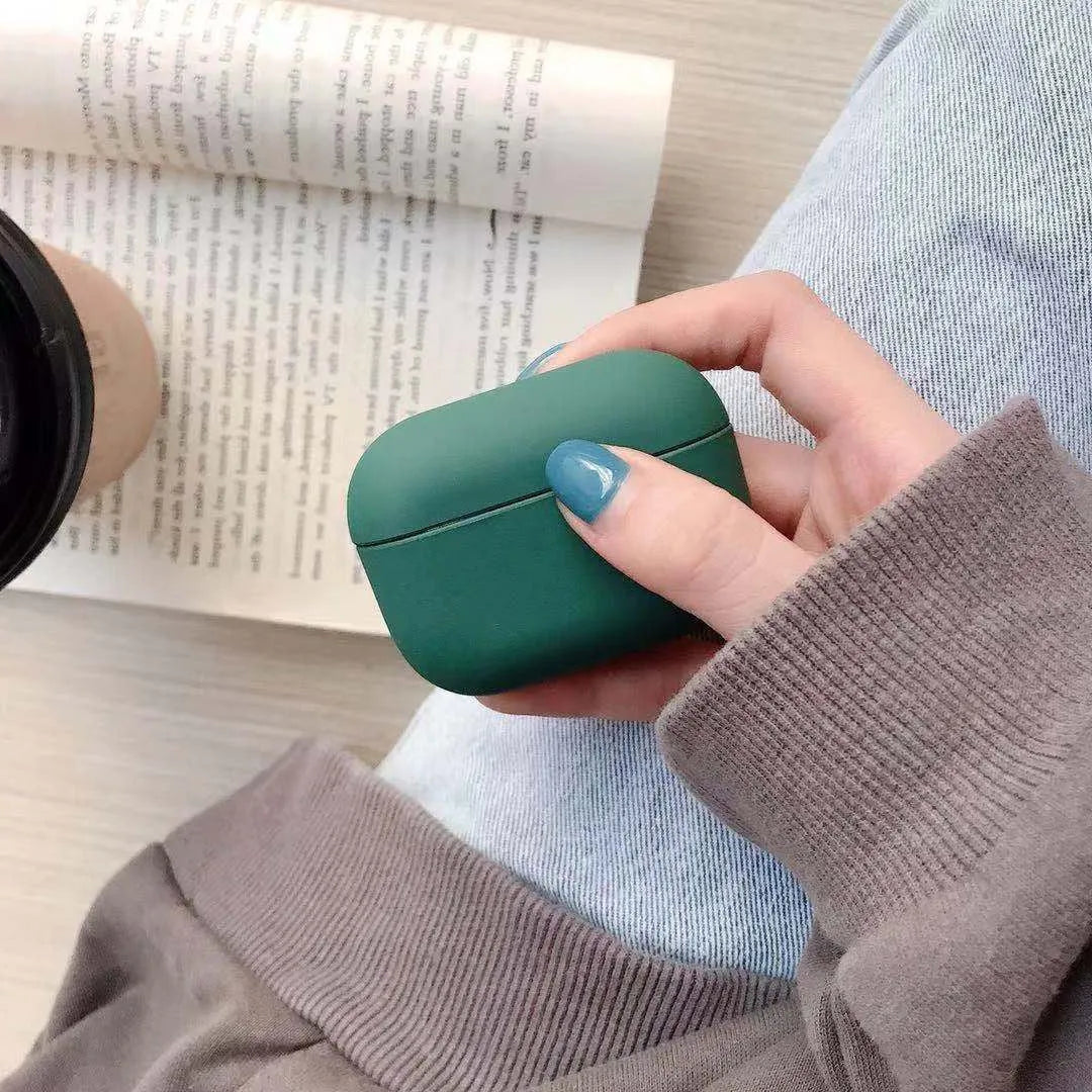 Plastic protective case for AirPods Pro earbuds shown in a selection of colours.