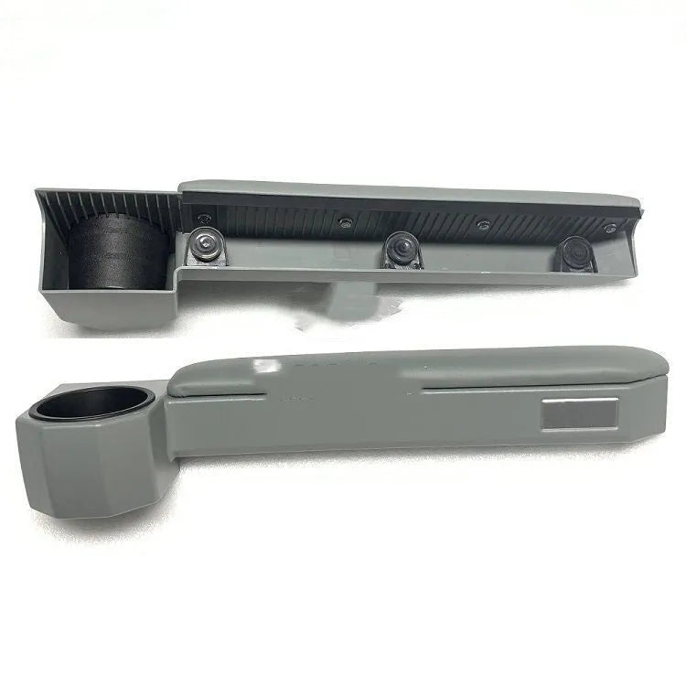 Grey car door armrest ring frame accessory with magnetic attachment
