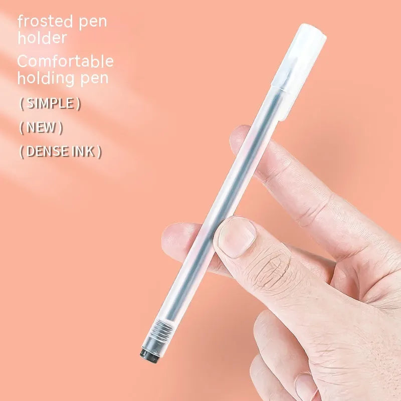 Boxed set of twelve assorted colour gel pens with 0.5 mm tips and bagged refills.
