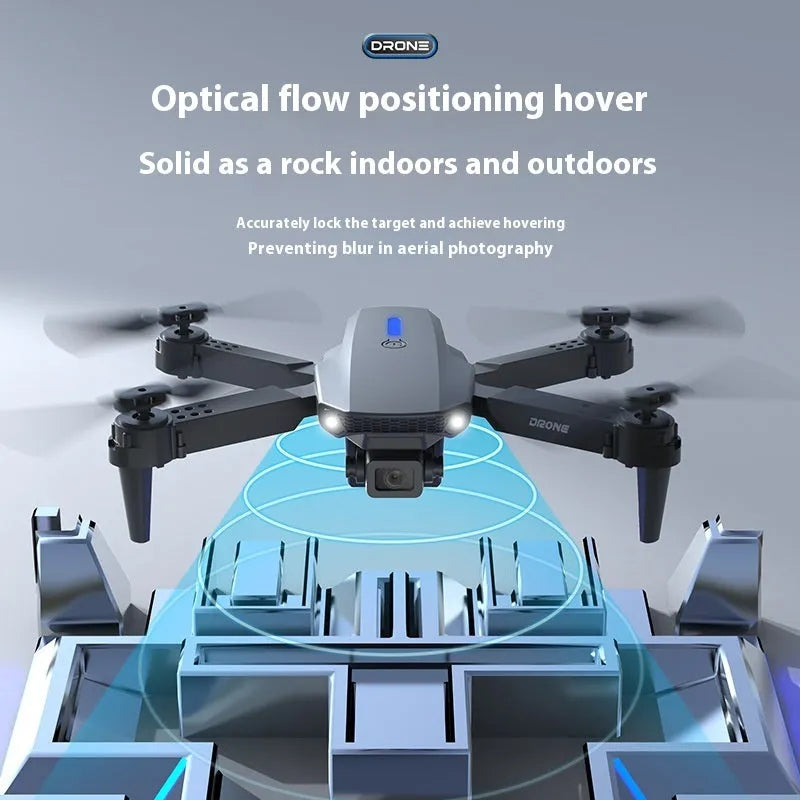 Black UAV aerial photography drone with four rotors, folding frame under 30 cm, optical flow positioning system
