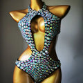 Mesh diamond pattern one-piece swimsuit for women in multiple colour options
