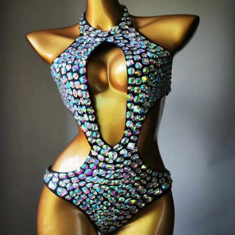 Mesh diamond pattern one-piece swimsuit for women in multiple colour options