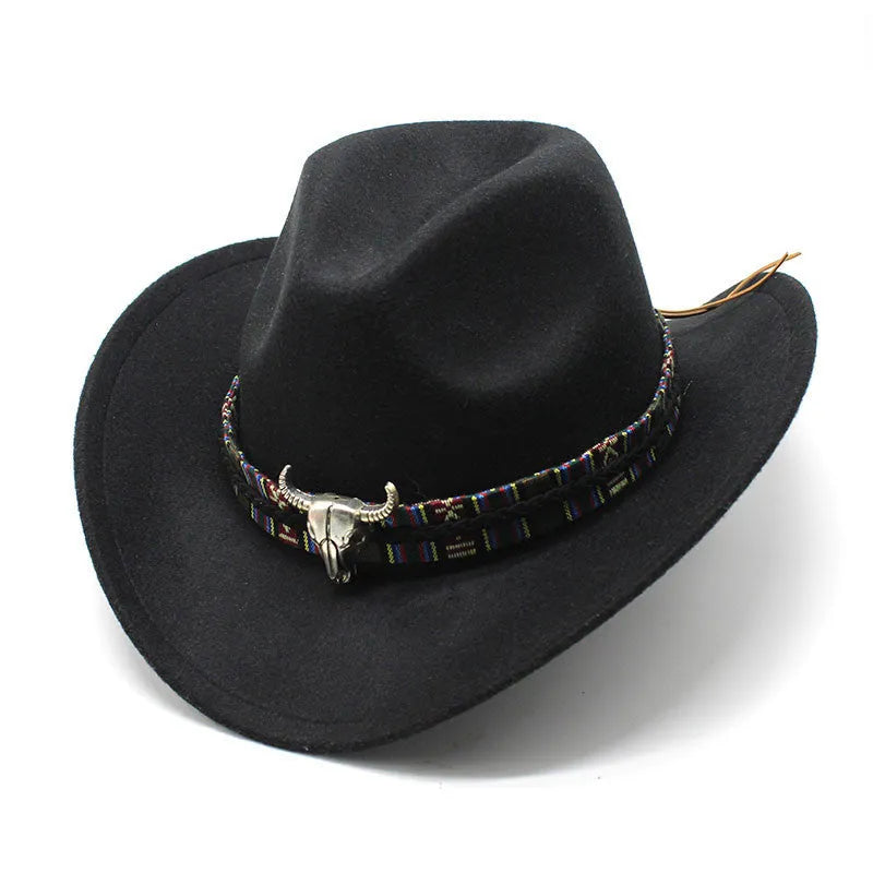 Western cowboy hat with bell crown on head, showing adjustable 56-58cm fit in army green colour.