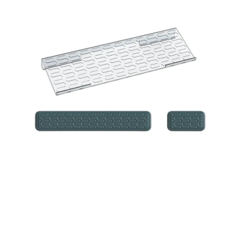 Double-sided keyboard and mouse pad with memory foam, wrist strap, and hand pillow in various colours