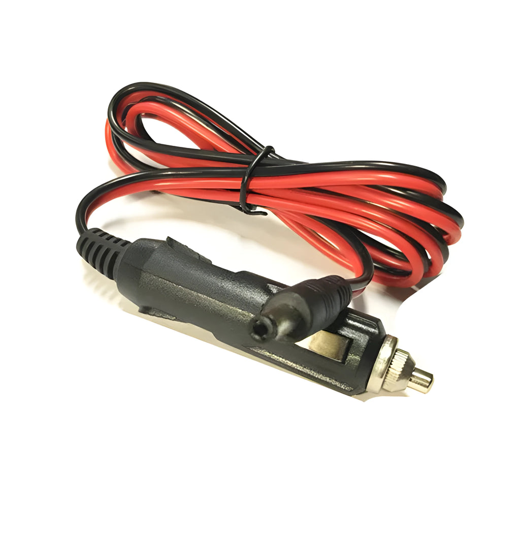 12V car cigarette lighter charging cable with DC5.5 plug and 1.2 metre black cable