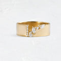 Gold electroplated women's ring with shining zircon stone in sizes 6 to 10