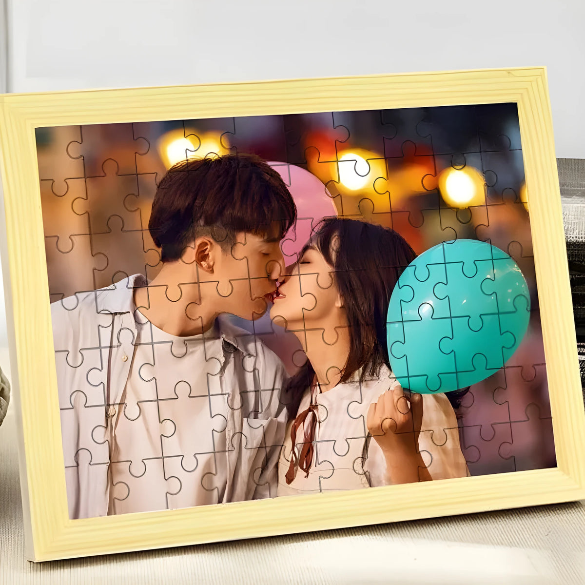 Wooden activity photo jigsaw puzzle with photo frame, available in 70 to 500 pieces