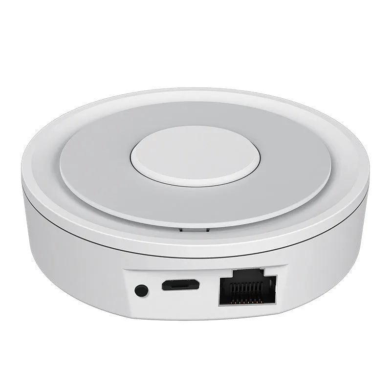 White square ZigBee smart home gateway hub with dimensions 78mm x 78mm.