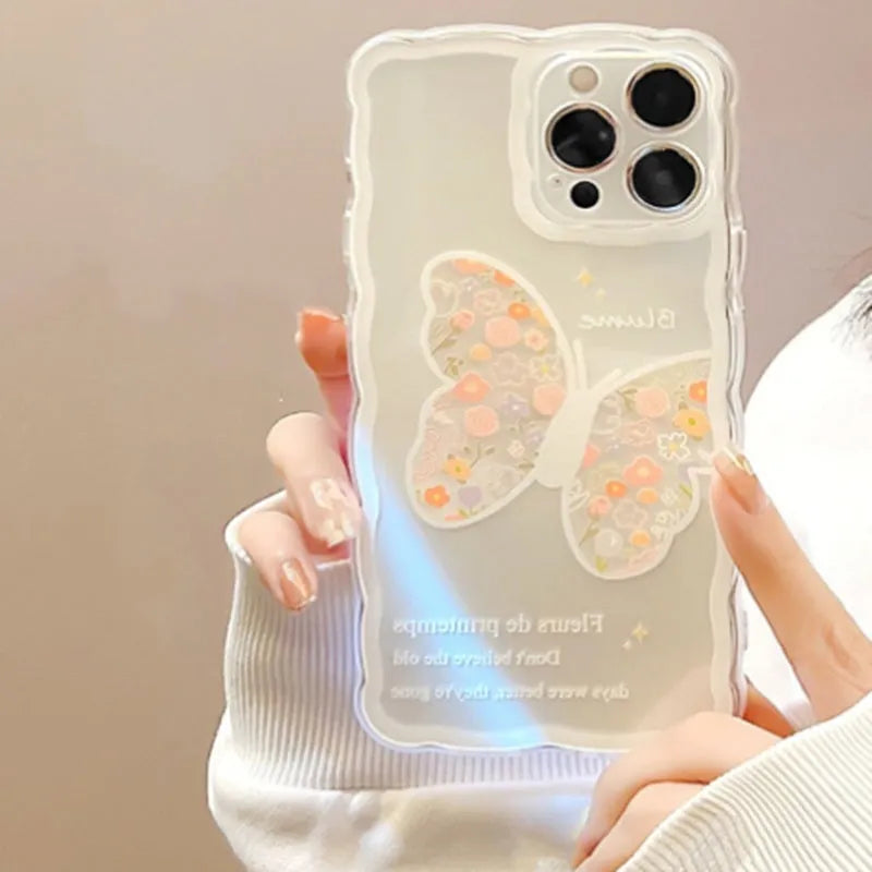 TPU silicone phone case with painted cartoon flower bear design for iPhone