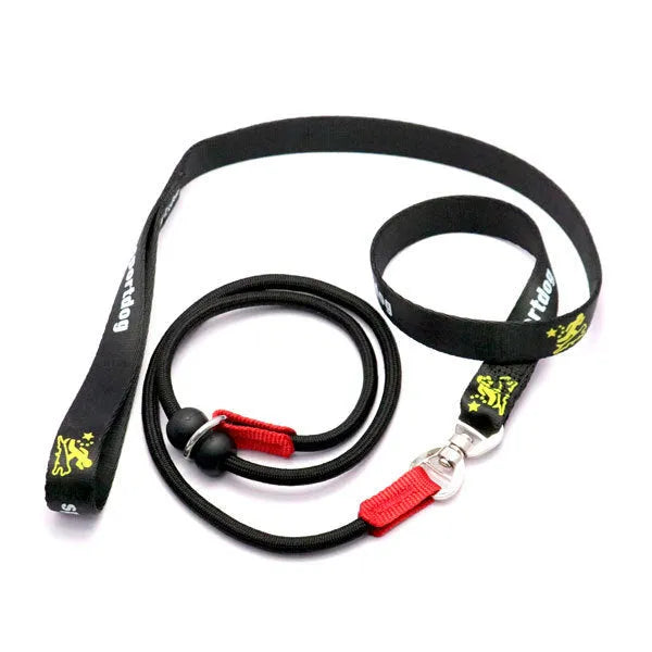 Nylon dog training rope lead 1.5m length 2cm width hand holding rope black