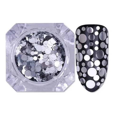 Holographic chunky glitter nail sequins 1g in gold, silver, holo gold and holo silver colour options