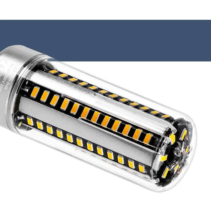 LED aluminium corn lamp showing corn-style design with multiple LED arrays and E26/E27 screw base