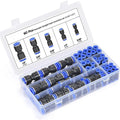60-piece pneumatic push-in connector kit with R1/4 and R1/2 fittings for air tool systems