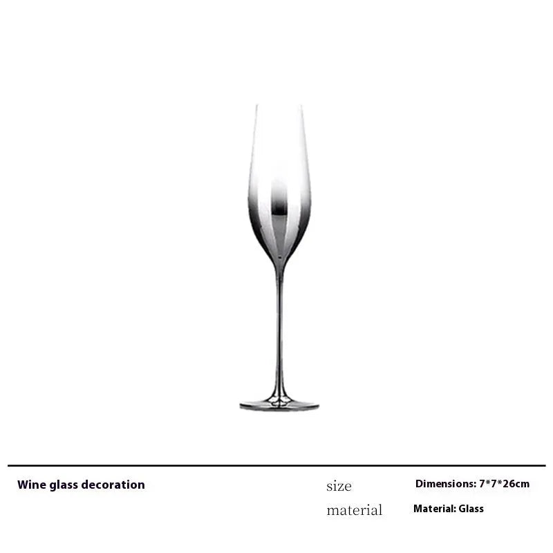 Glass wine accessory set with ice bucket, plates, whisky bottles and stainless steel ornaments in modern simple style