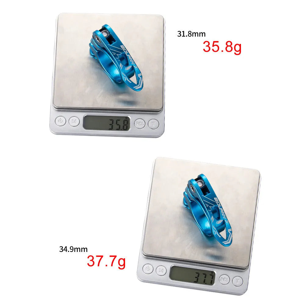 Aluminium alloy mountain bicycle seat post clamp in black, blue, gold or red colours