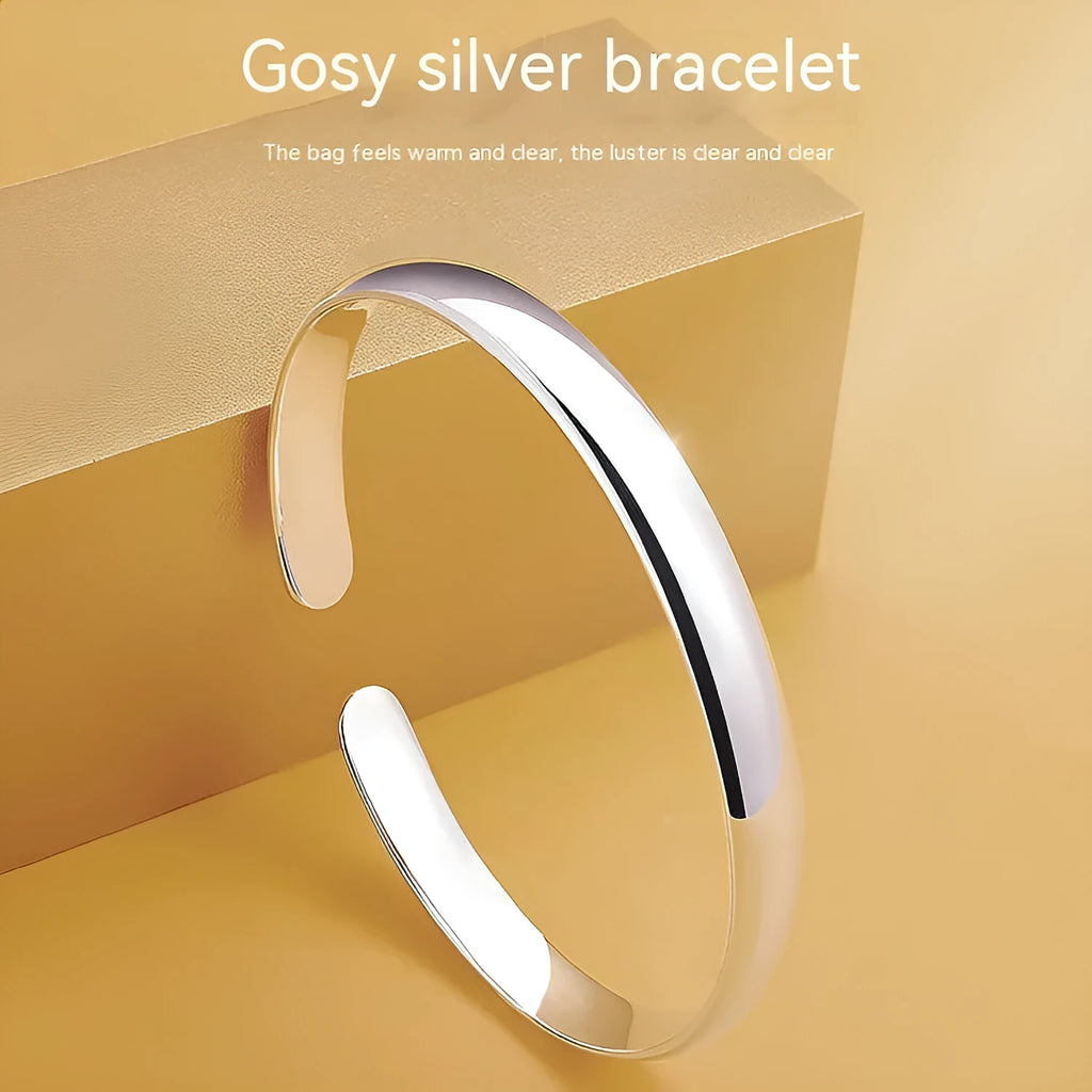 Glossy Heart Sutra copper bracelet with lucky cat, Fu character, longevity lock, and auspicious pattern, silver or alluvial gold plated.